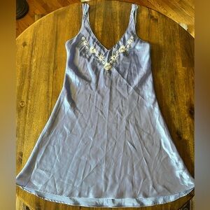 Purple Floral Silk Slip Dress